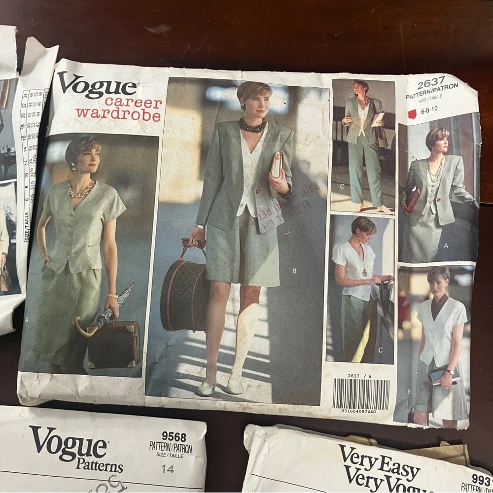 Lot of 6 Vintage Career / Outfit Sewing Patterns Vogue McCall’s 1980s-90s